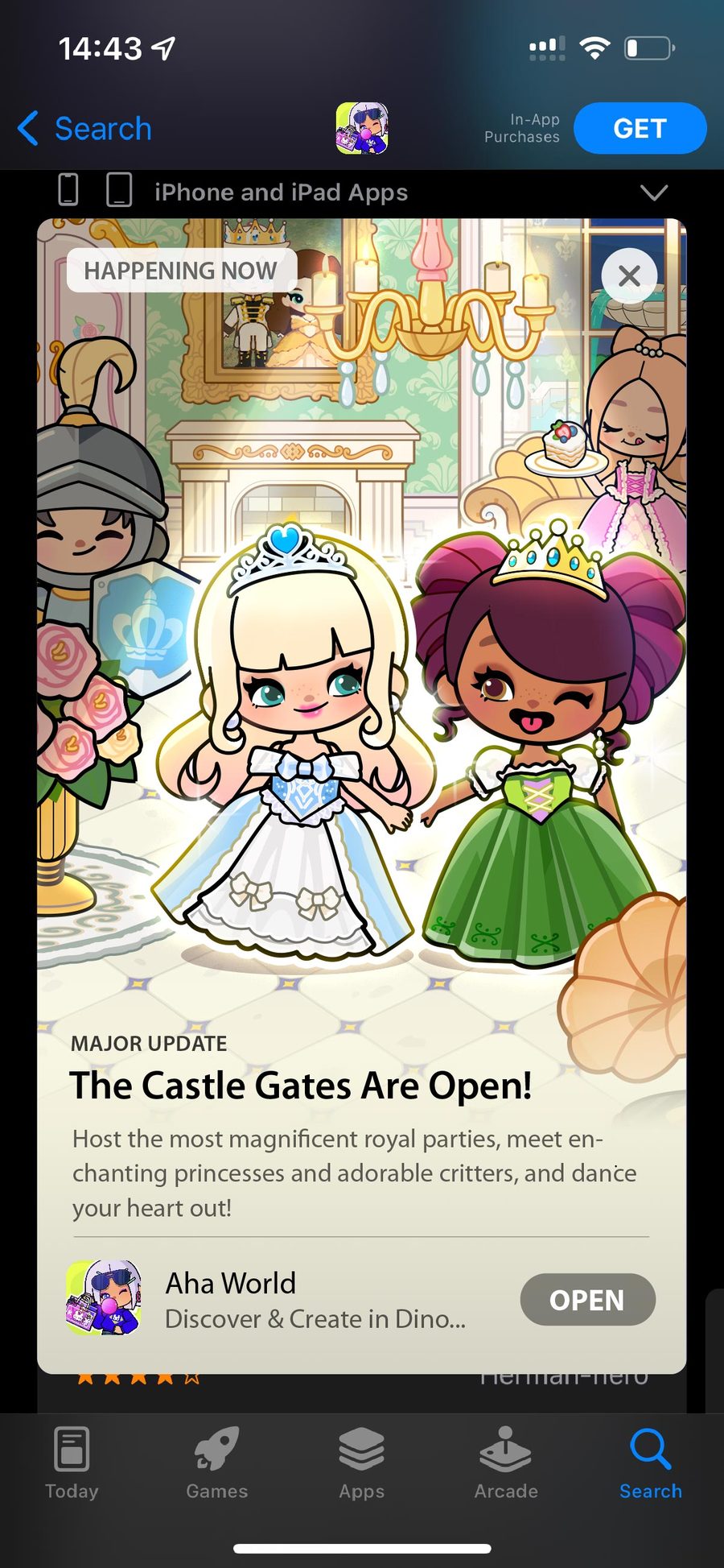 App Store event card: The Castle Gates Are Open!