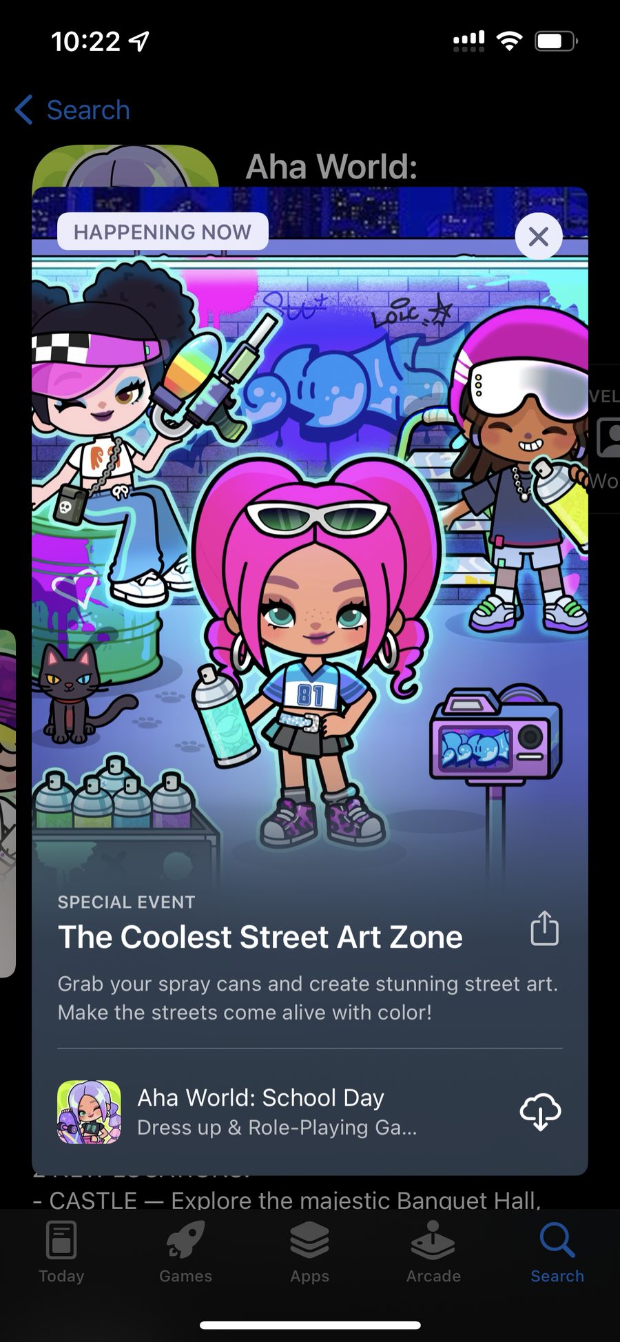 App Store event card: The Coolest Street Art Zone